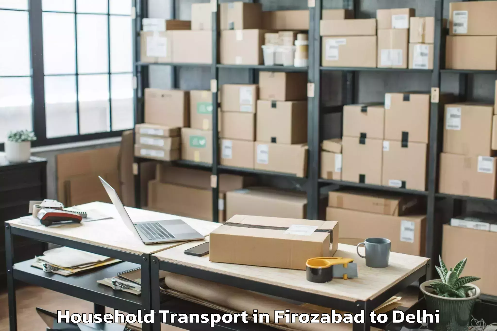 Book Firozabad to Rajouri Garden Household Transport Online